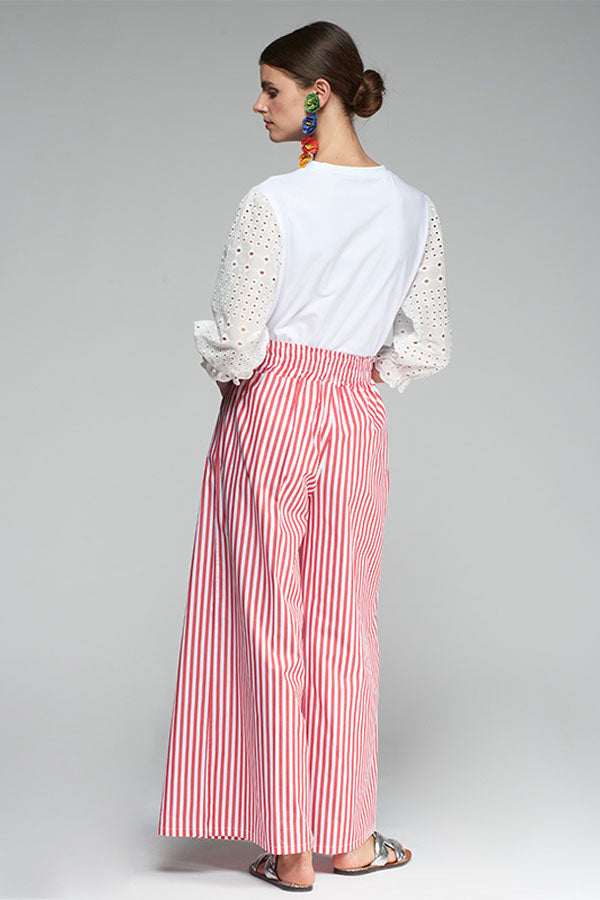 MARIAN RED STRIPE PALAZZO TROUSERS