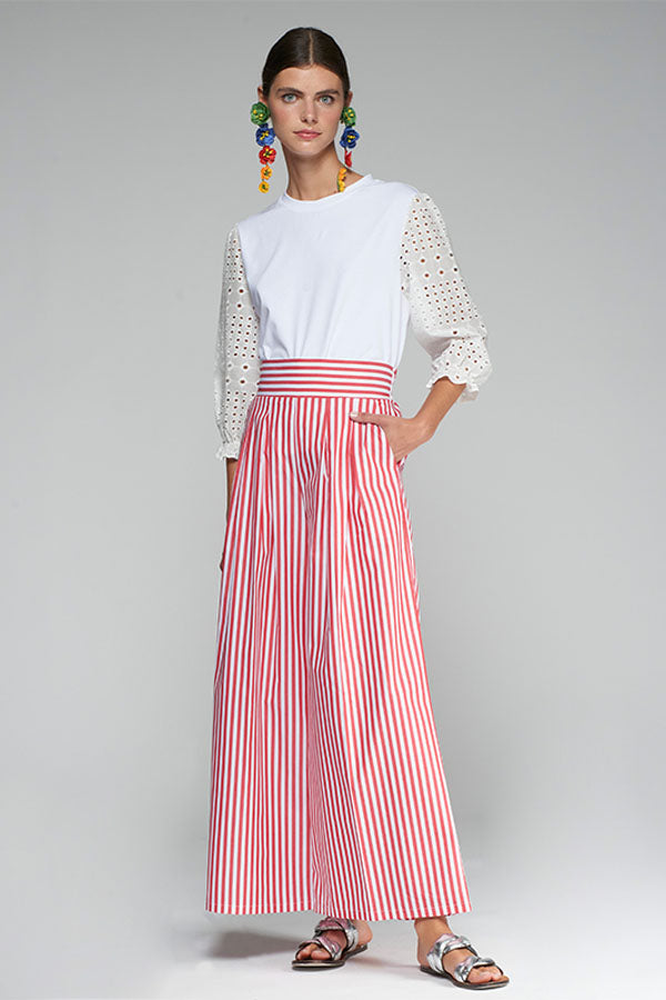 MARIAN RED STRIPE PALAZZO TROUSERS