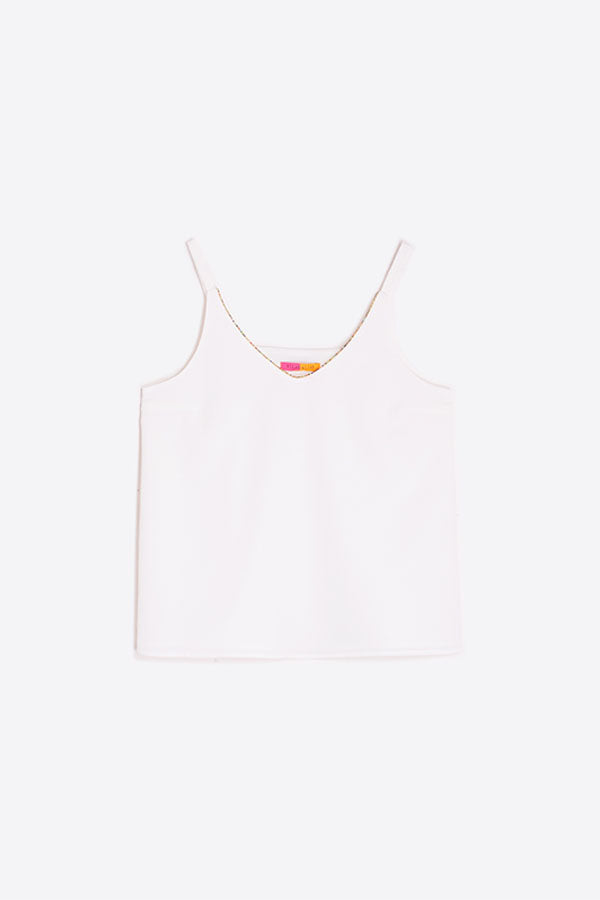 ZINA WHITE SLEEVELESS TOP