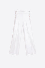 TEODORA WHITE METALLIC TONE TROUSERS