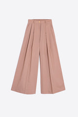 BEIGE POPELIN PALAZZO TROUSERS