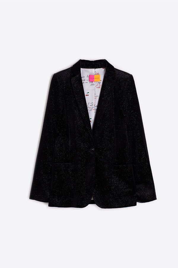HARLOW BLACK VELVET SHIMMER JACKET
