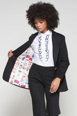 BLACK KNIT BLAZER
