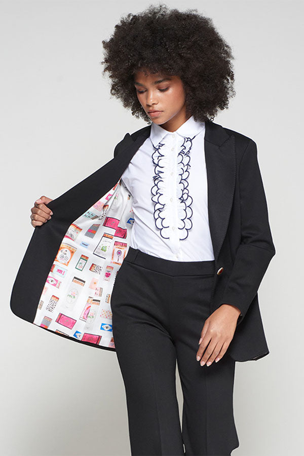 BLACK KNIT BLAZER