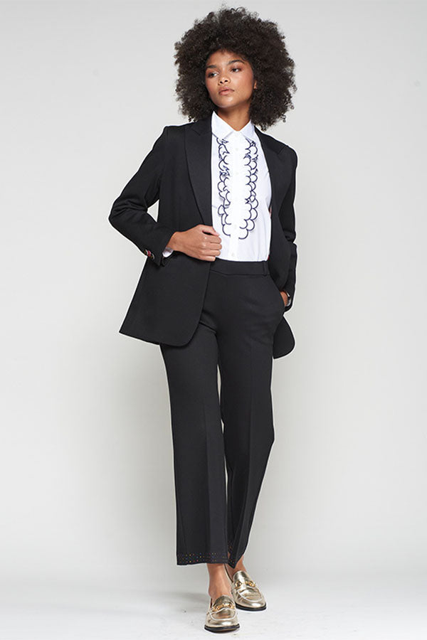 BLACK KNIT BLAZER