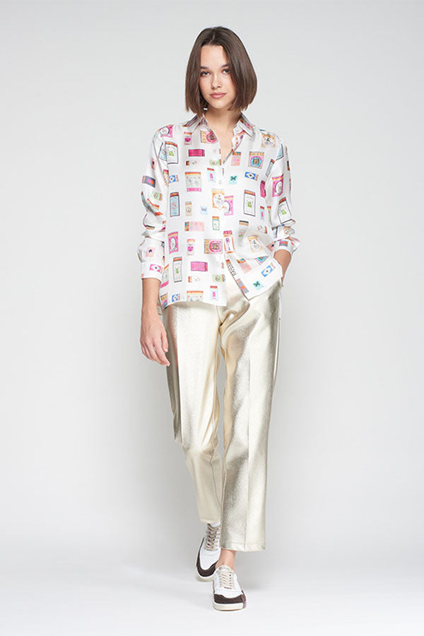 STRAIGHT GOLD TROUSERS