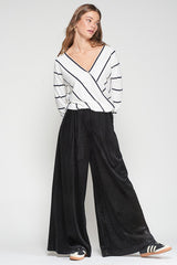 BLACK VELVET PALAZZO TROUSERS