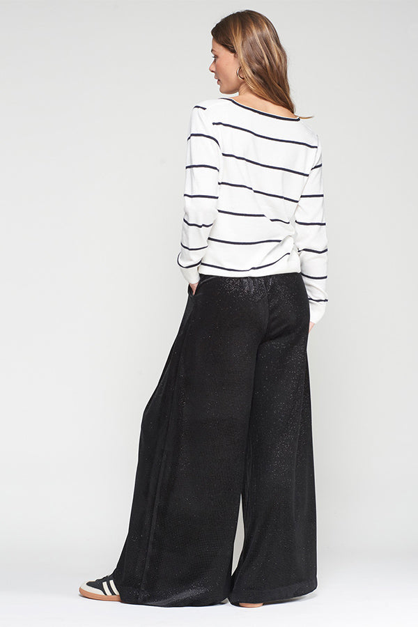 BLACK VELVET PALAZZO TROUSERS