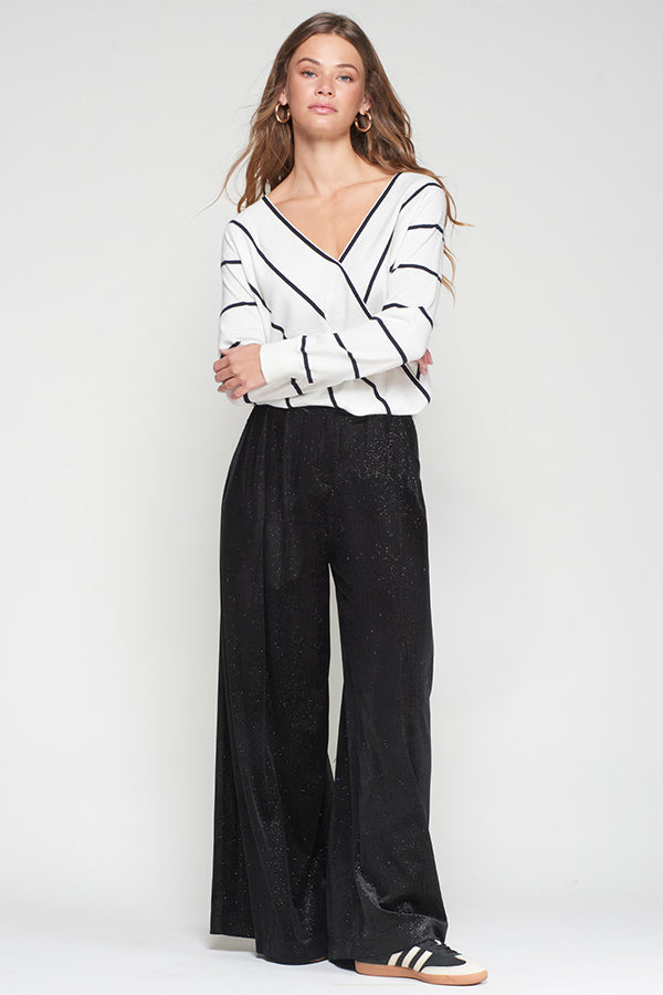 BLACK VELVET PALAZZO TROUSERS