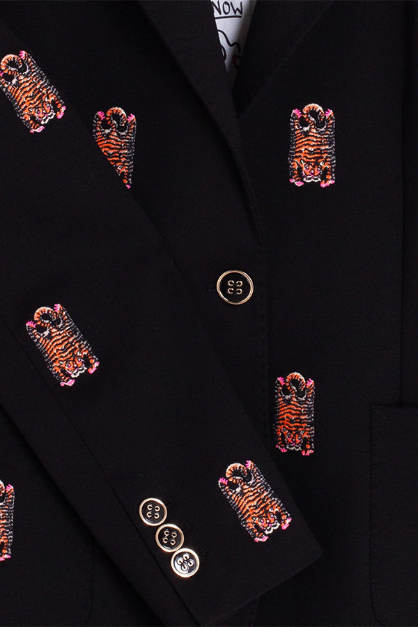 GADEA EMBROIDERY PUNTO ROMA NEGRO JACKET