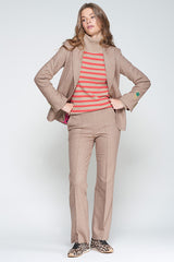 CARLA PUNTO DIAGONAL BEIGE TROUSERS