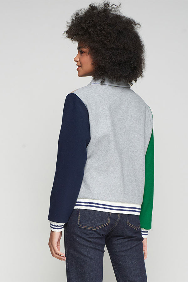 GREY WOOL CONDECORATIONS EMBROIDERY JACKET