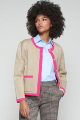 MILANO BEIGE PINK KNITWEAR CARDIGAN