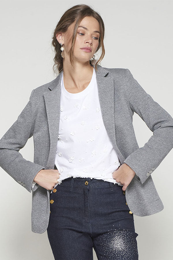 SILVER LUREX GREY BLAZER