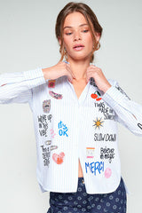 GRAFFITI WHITE STRIPED SHIRT