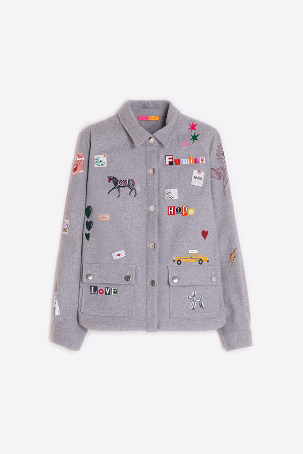 SCREEN-PRINTS GREY JACKET