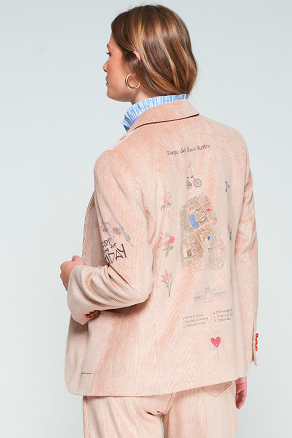 RETIRO PRINT CORDUROY BLAZER