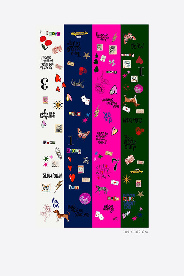 GRAFFITI COLOR BLOCK SCARF