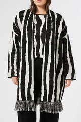 CRIMEA BLACK JACQUARD KNIT COAT
