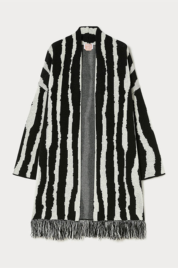 CRIMEA BLACK JACQUARD KNIT COAT