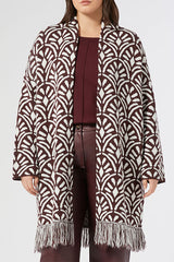 CRIMEA BROWN JACQUARD KNIT COAT