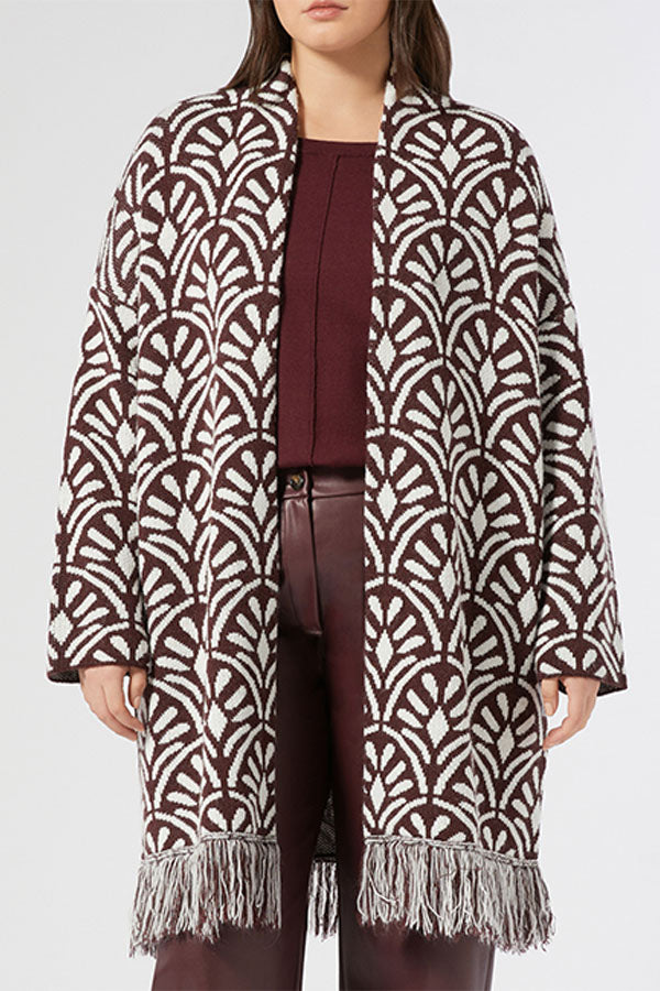 CRIMEA BROWN JACQUARD KNIT COAT