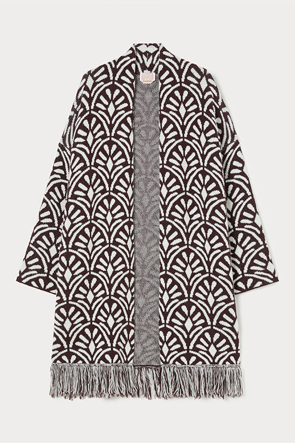 CRIMEA BROWN JACQUARD KNIT COAT