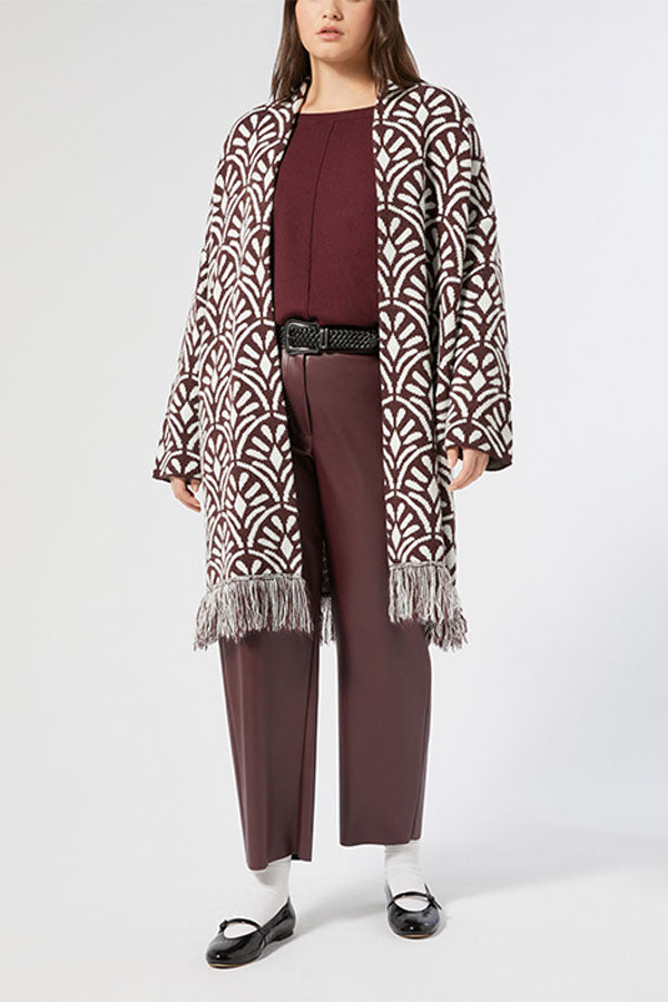 CRIMEA BROWN JACQUARD KNIT COAT