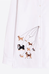 DOG ILLUSTRATION WHITE SHIRT