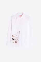 DOG ILLUSTRATION WHITE SHIRT