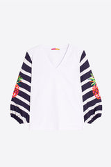 STRIPED SLEEVES T-SHIRT