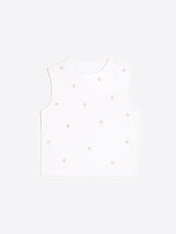 WHITE PEARL SLEEVELESS T-SHIRT
