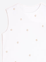 WHITE PEARL SLEEVELESS T-SHIRT