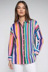 MULTICOLORED VERTICAL STRIPED SHIRT