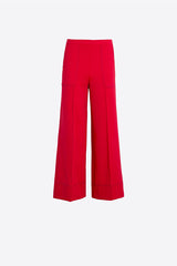 RED WIDE-LEG TROUSERS