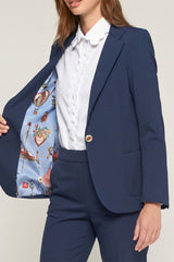 ILLUSTRATED LINING NAVY BLAZER