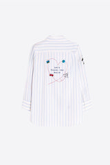 PALM TREE EMBROIDERED striped SHIRT