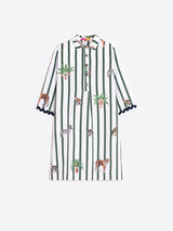 JUNGLE ANIMAL PRINT STRIPED DRESS