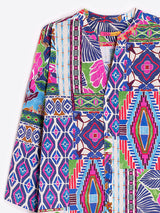MULTICOLOURED PATCHWORK PRINT SHIRT