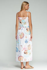 MARINE PRINT LONG DRESS