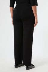 COLLANA BLACK VISCOSE KNIT TROUSERS