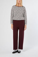 MODA BROWN VISCOSE WIDE-LEG TROUSERS