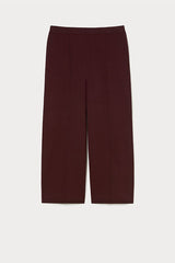 MODA BROWN VISCOSE WIDE-LEG TROUSERS