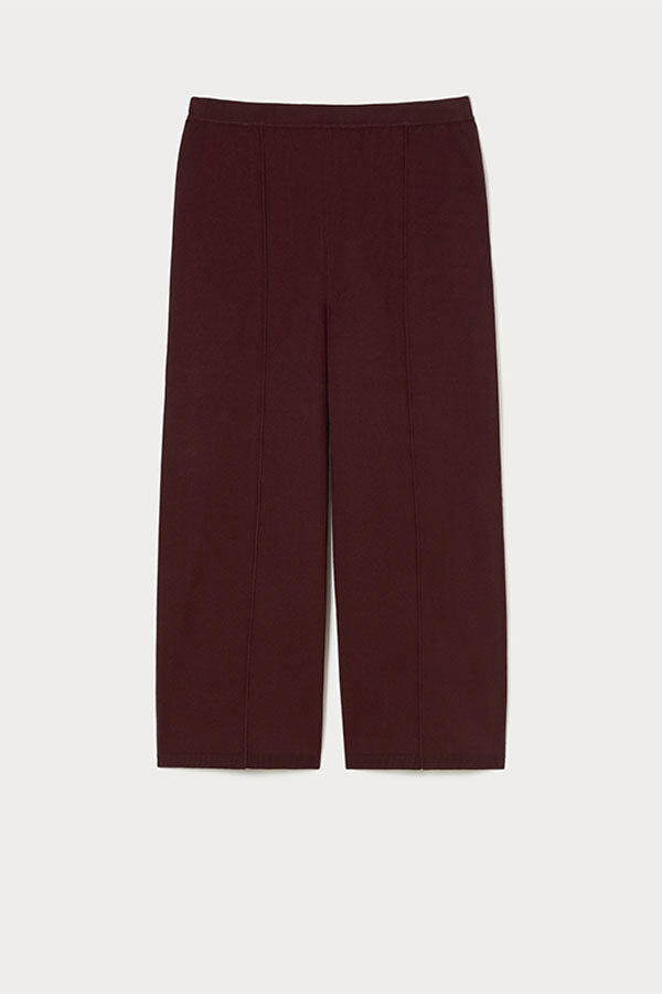 MODA BROWN VISCOSE WIDE-LEG TROUSERS