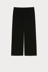 MODA BLACK VISCOSE WIDE-LEG TROUSERS