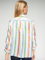 MULTICOLOUR CHAIN-PRINT SHIRT