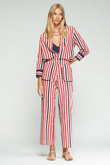 NAVY RED STRIPED TROUSERS