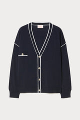 MIELE BLUE STRETCH VISCOSE CARDIGAN