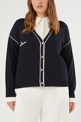 MIELE BLUE STRETCH VISCOSE CARDIGAN