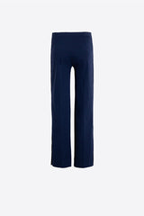 COLORED BUTTONS HEM NAVY TROUSERS
